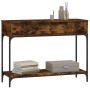 Mesa consola madera de ingeniería roble ahumado 100x34,5x75 cm