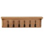 Perchero de madera maciza de roble 60x16x16 cm