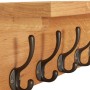 Perchero de madera maciza de roble 60x16x16 cm