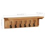 Perchero de madera maciza de roble 60x16x16 cm