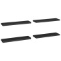 Estantes flotantes de pared 4 uds MDF negro 90x23,5x3,8 cm