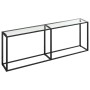 Mesa consola vidrio templado transparente 220x35x75,5 cm