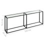 Mesa consola vidrio templado transparente 220x35x75,5 cm