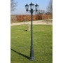 Farola de jardín 3 brazos aluminio verde oscuro/negro 215 cm