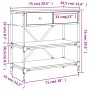 Mesa consola madera de ingeniería gris Sonoma 75x34,5x75 cm