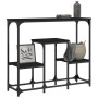 Mesa consola de madera de ingeniería negra 89,5x28x76 cm
