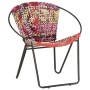 Silla circular chindi de tela multicolor