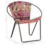 Silla circular chindi de tela multicolor