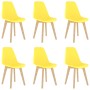 Sillas de comedor 6 unidades plástico amarillo