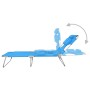 Tumbona plegable con cojín para la cabeza acero azul turquesa