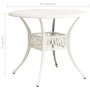 Mesa de jardín aluminio fundido blanco 90x90x74 cm
