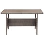 Mesa de jardín ratán sintético gris 120x70x66 cm