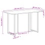Mesa de comedor de madera maciza de mango rugosa 120 cm