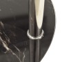 Mesa auxiliar 2 niveles vidrio templado transparente negro 38cm