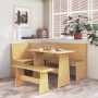 Banco de esquina REINE madera maciza de pino marrón miel 151 cm