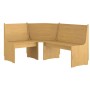Banco de esquina REINE madera maciza de pino marrón miel 151 cm