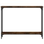 Mesa consola madera de ingeniería roble ahumado 100x22,5x75 cm