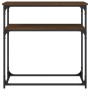 Mesa consola madera de ingeniería marrón roble 75x35,5x75 cm