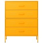 Armario de cajones de acero amarillo mostaza 80x35x101,5 cm