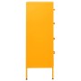 Armario de cajones de acero amarillo mostaza 80x35x101,5 cm
