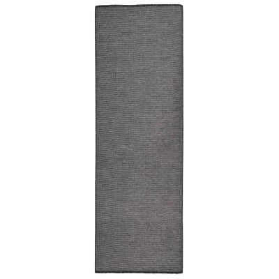 Alfombra de exterior de tejido plano gris 80x250 cm