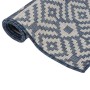 Alfombra de exterior de tejido plano rayas azules 100x200 cm