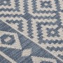 Alfombra de exterior de tejido plano rayas azules 100x200 cm