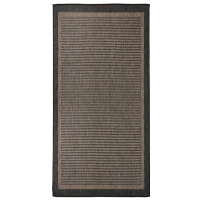 Alfombra de exterior de tejido plano marrón oscuro 100x200 cm
