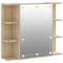 Mueble con espejo y luces LED roble Sonoma 70x16,5x60 cm
