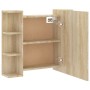 Mueble con espejo y luces LED roble Sonoma 70x16,5x60 cm