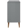 Mesita de noche MOLDE madera maciza de pino gris 80x40x80 cm