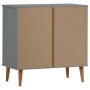 Mesita de noche MOLDE madera maciza de pino gris 80x40x80 cm