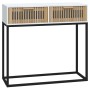 Mesa consola hierro y madera contrachapada blanco 80x30x75 cm
