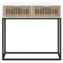 Mesa consola hierro y madera contrachapada blanco 80x30x75 cm