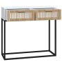 Mesa consola hierro y madera contrachapada blanco 80x30x75 cm