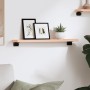 Estante de pared madera maciza de roble sin tratar 60x10x2 cm