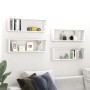 Estantes cubo de pared 4 uds contrachapado blanco 80x15x26,5 cm