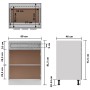 Armario inferior de cocina madera ingeniería gris 60x46x81,5 cm