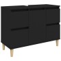 Armario para lavabo madera contrachapada negro 80x33x60 cm