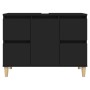 Armario para lavabo madera contrachapada negro 80x33x60 cm