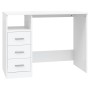 Escritorio cajones madera contrachapada blanco 102x50x76 cm
