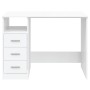 Escritorio cajones madera contrachapada blanco 102x50x76 cm