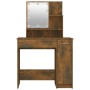 Tocador con LED color roble ahumado 86,5x35x136 cm