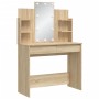 Tocador con luces LED roble Sonoma 96x40x142 cm