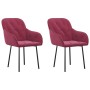 Sillas de comedor 2 unidades terciopelo rojo tinto