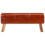 Banco potro Bok madera de mango y cuero marrón 110 cm