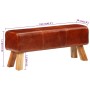 Banco potro Bok madera de mango y cuero marrón 110 cm