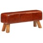 Banco potro Bok madera de mango y cuero marrón 110 cm