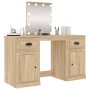 Tocador con LED color roble Sonoma 130x50x132,5 cm