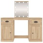 Tocador con LED color roble Sonoma 130x50x132,5 cm
